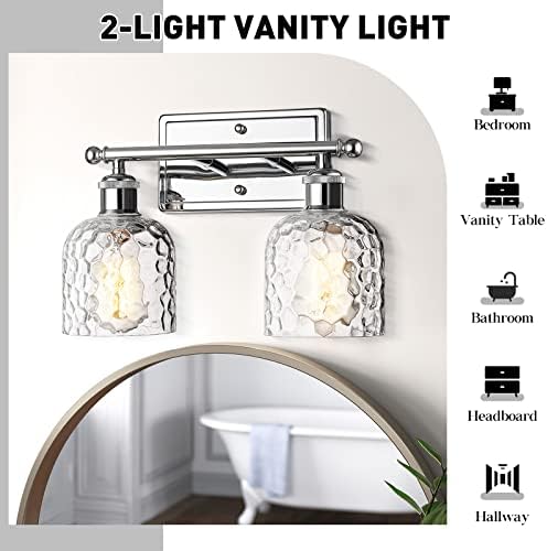 arandelas de banheiro moderno de 14 polegadas Zeyu, luzes de vaidade de 14 polegadas para espelho, tonalidade de vidro