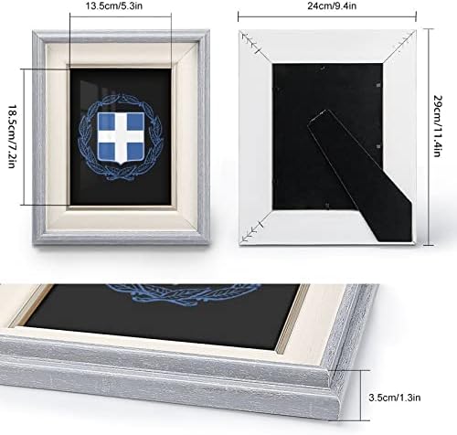 Brasão de braços da Grécia DIY de madeira DIY quadro de comprimido Display Decoração de imagem 7.2 × 5.3