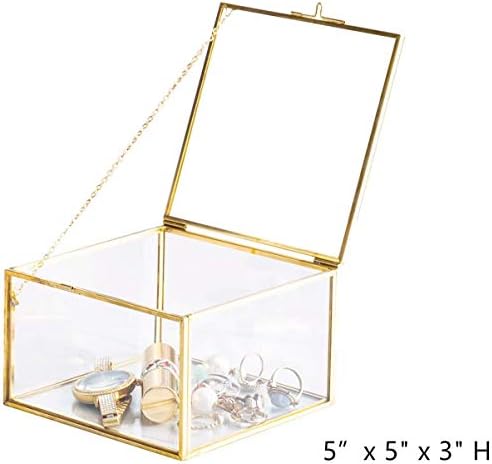 Jóias de vidro dourado utopz caixa de lembrança da caixa quadrada Decoração de casa VINTAGE VINTAGE JOIXAS DE VIR