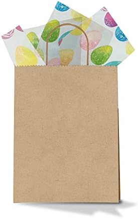 Ovos de Páscoa papel de seda impressa - tecido decorativo da Páscoa para decoupage - papel de seda de primavera | 24 folhas