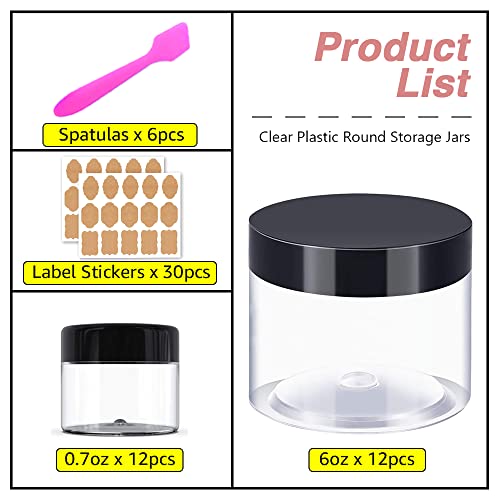6 oz pequenos recipientes plásticos com tampas de frascos de plástico com tampas + 20g/20ml pequenos recipientes com tampas
