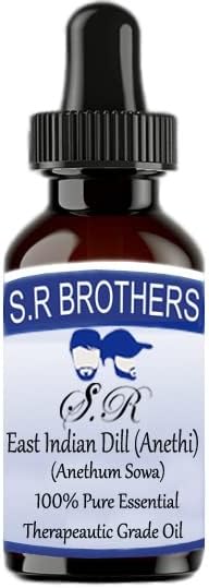 S.R Brothers Indian East Indian Dill Pure & Natural Therapeautic Grade Essential Oil com conta -gotas 50ml