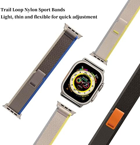 Asopetch Trail Loop Bands Compatible with Apple Watch Band 49mm 45mm 44mm 42mm 41mm 40mm 38mm for Women Men, Nylon Weave Sport Loop Strap for iWatch Series Ultra SE 8 7 6 5 4 3 2 1
