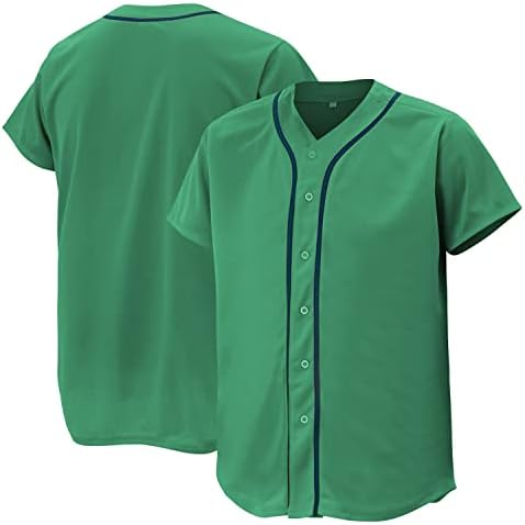 Jersey de beisebol para homens e mulheres, camisas de beisebol para camisa de botão personalizada, uniformes esportivos de hip