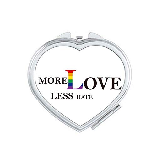 Bandeira do arco -íris LGBT More Love Menos ódio Espelho Greates Viagem Portátil maquiagem de bolso portátil