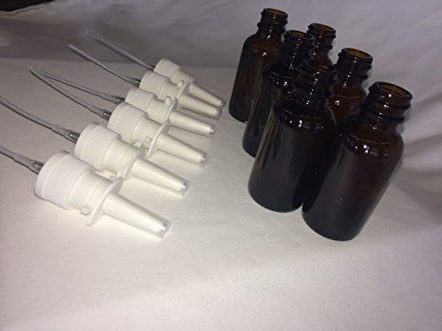 Pacote de 6 oz 1 oz de pulverizador de névoa de garrafa de spray - atomizador de vidro âmbar e vazio - pulverizador de nariz reutilizável para medicamentos nasais