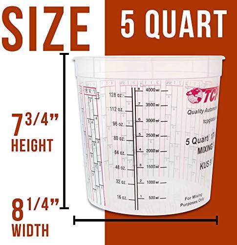 Caixa de 48-174 onças de tinta e epóxi Mistura de baldes por loja de restauração-Copas têm proporções de mistura calibradas