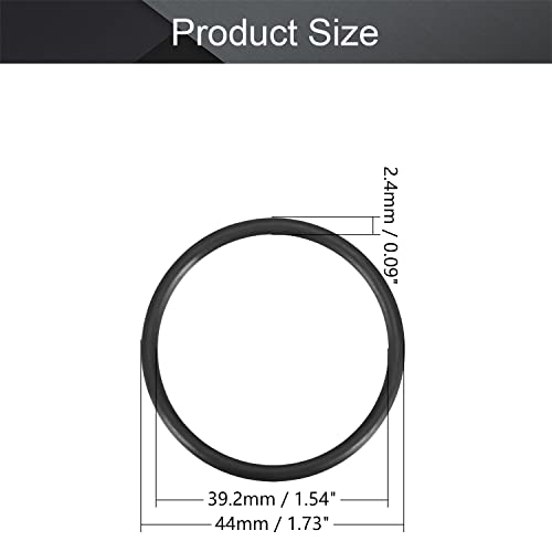 OTHMRO 5PCS Nitrile Rubber O-rings, 2,4 mm de fio DIA 44mm od métrica de vedação NBR arruelas de borracha para vedação de óleo