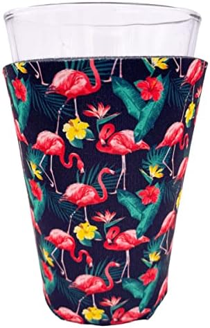 Flamingo Pattern Pint Glass Coolie