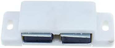 FAOTUP 4PCS Armário de plástico branco Capt de porta magnética, hardware de porta magnética de 2,32 , capturas magnéticas para portas de gabinete de vidro, capturas magnéticas, 2,32 × 0,86 × 0,53 polegadas