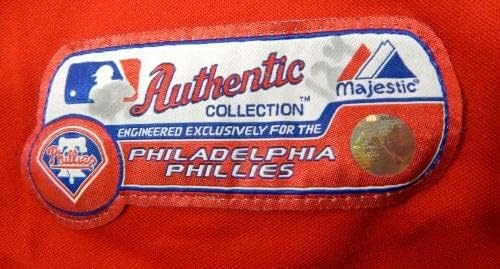 2011-13 Philadelphia Phillies Delvi Francisco 2 Jogo usou Red Jersey St BP 18 - Jogo usou camisas MLB