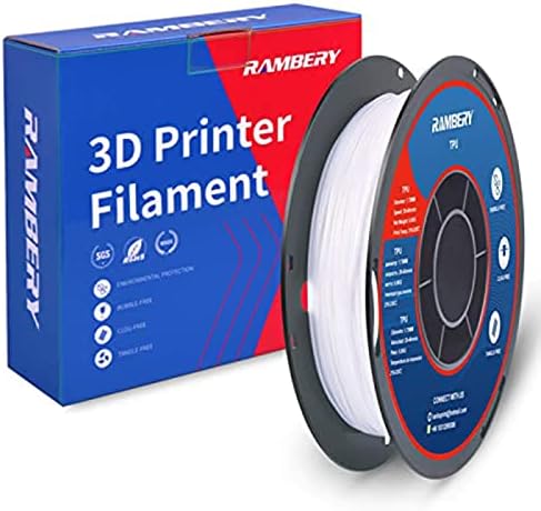 Filamento Branco TPU 1,75 mm TPU flexível 3D Filamento da impressora Precisão dimensional +/- 0,03mm, 0,5 kg de bobina