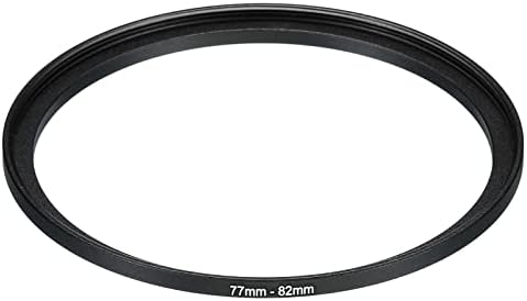 Patikil 77mm-82mm Metal Step Up Ring, Lente do Filtro da câmera Adaptador de alumínio Adaptador de alumínio Ring para lentes da câmera Capuz, preto