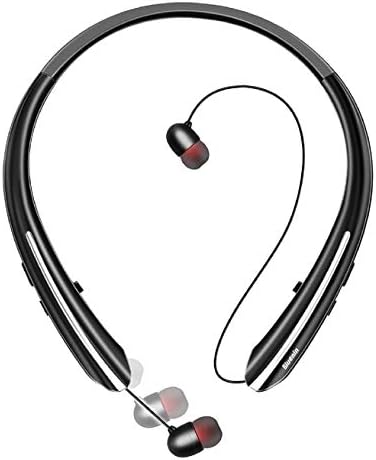 Fones de ouvido Bluetooth de banda de pescoço, fones de ouvido sem fio Bluetooth com fones de ouvido retráteis, cvc8.0 cancelamento de ruído.