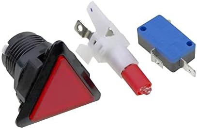 Twrqa dc 12v 39 * 39 * 39mm Indicador Game Arcade Red, amarelo, azul e verde Triângulo Botão momentâneo interruptor de botão