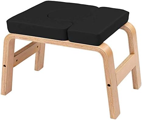 Wood Yoga Inversão Stool-Yoga Cadeira de ioga Cadeira de ioga para treino, fitness e gymblack
