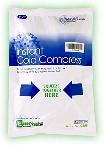 Emerald Instant Fria Compress Pack, requisito de kit de primeiros socorros, duradouro, sem congelamento necessário,