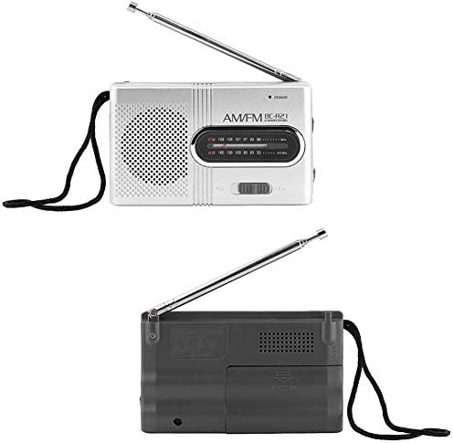 Yoidesu BC-R21 portátil AM FM Mini Radio com boomboxes player tocador de música Pocket Radio Encontro de fone de ouvido Powered por 2 baterias AA