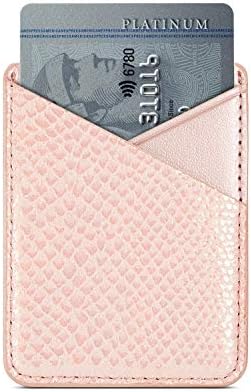 Arlgseln adesivo portador de cartão de telefone Glitter Glitter, Snake Skin Pattern Padrões de bolso Carteira de bolso Pock