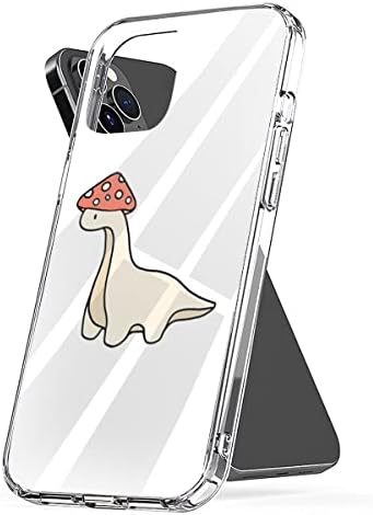 Caso de telefone Acessórios vermelhos à prova de choque simples e capa de cogumelo branco Brontosaurus Dinosaur Compatível com iPhone 14 13 mini pro máximo 12 11 x xs xr 8 7 6s Plus Galaxy S9 S10 S20 S20 Ultra Plus
