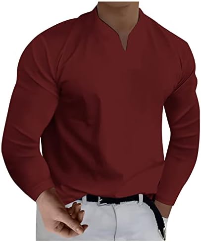 WCJLHA Hip Hop T T Camisetas para homens Men's Loose Bottoming Camisa casual V Camise