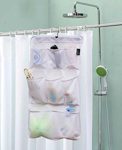 Organizador de chuveiro Misslo Mesh pendurado 15 bolsos sobre o armazenamento do banheiro da porta + 8 bolsos Organizador de