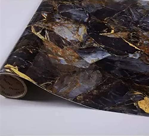 Yancorp 24 x197 escuro em mármore preto de mármore descascão e papel de parede de pau removível filme auto-adesivo de granito backsplash prateleira de bancada