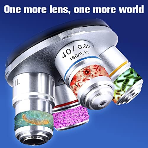 Microscópio trinocular de Woehrsh H10X e WF50X Olhos 40x-5000x Campo brilhante Campo de vista LED Iluminação LED portadores