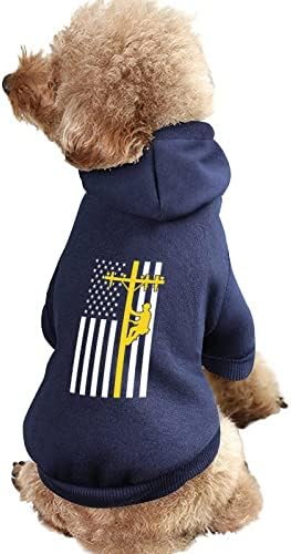 Lineman American Flag Dog Camisa de uma peça Trentume de cachorro com acessórios para animais de estimação