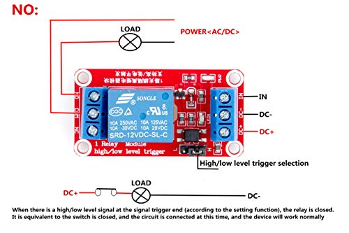 Módulo de relé de 1 canal de Knacro 10A 12V Módulo Isolamento Optocoupler de alto nível de gatilho 10A DC 30V AC 250V para controle