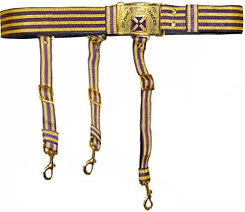 Bricks Masons Knights Templar Past Grand Commander Purple & Gold Sword Belt - Purple Cross Tamanho: 32 - Estilo de correia: