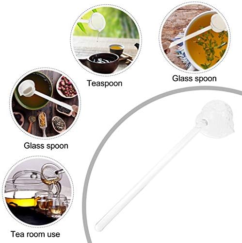 Bestonzon Long Coffee Spoons Glass Teaspoon Transparent Coffee Spoon Tea Spirrs Tea Molho Sevring colheres High Borossilicate