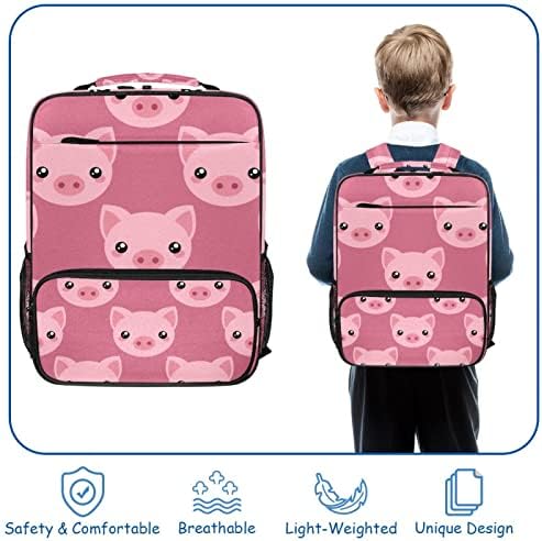Mochila de viagem Guerotkr, mochilas para mulheres, mochila de trabalho, padrão de cabeça de porco rosa sem costura