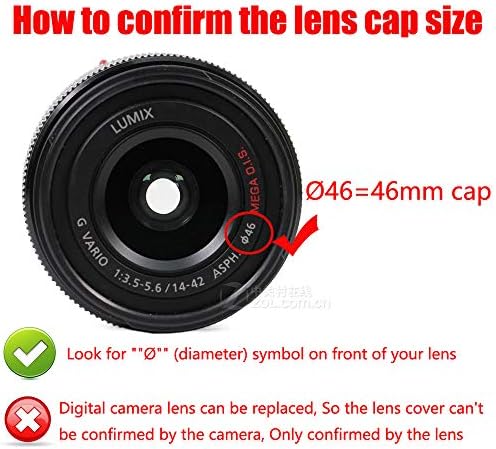 Cap de 46 mm de lente compatível para Nikon Z50 Kit Nikkor Z DX 16-50mm Lente, compatível para Panasonic Lumix G9 G7 Kit Lumix G Vario 14-42mm Lente