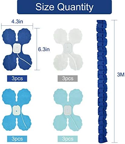 Beishida 12pcs quatro folhas de trevo papel guirlanda de 120 pés de 120 pés azul de festas de festas oceânicas de tecido de tecido