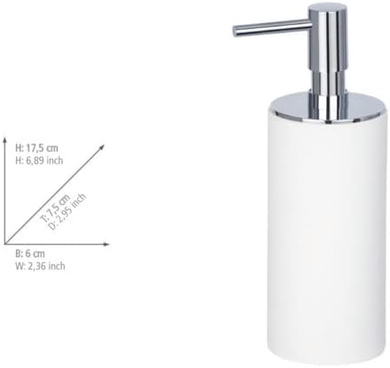 Wenko Ida Antracite Liquid Soap Dispenser Capacidade de 0,14 L, resina artificial, carvão, 17,5 x 7,5 x 6 cm
