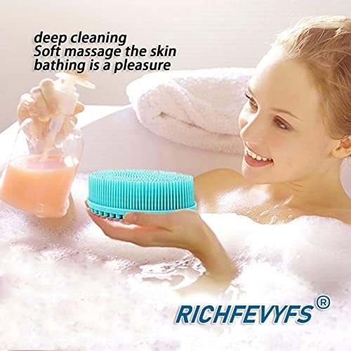 RichfeVyfs Bath Bath Silicone Silicone Baby Adult Esfoliente A esfoliação corporal de silicone é fácil de limpar, os colcsados ​​dura e são mais higiênicos do que os bucks tradicionais