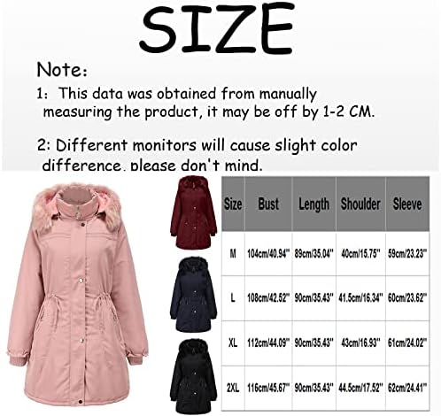 Casacos de inverno feminino Ndvyxx Capuz de casaco parka alinhado com casacos de inverno longos de inverno com bolsos