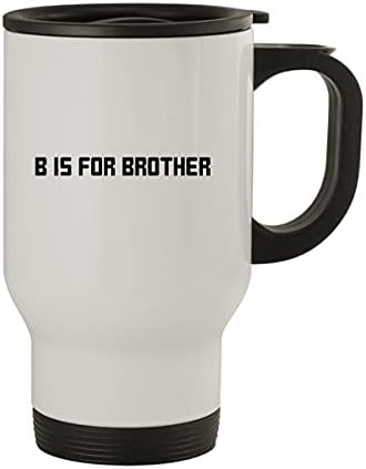 Molandra Products B é para o irmão - caneca de viagem de aço inoxidável de 14 onças, branco