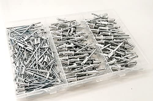 Velificação de rebite de alumínio de Persberg 220-Pieces, melhor qualidade, vários tamanhos, 1/8 5/32 3/16