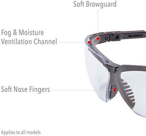 Uvex por óculos de segurança de Honeywell Genesis com revestimento anti-capa uvextreme, Vapor Blue Frame