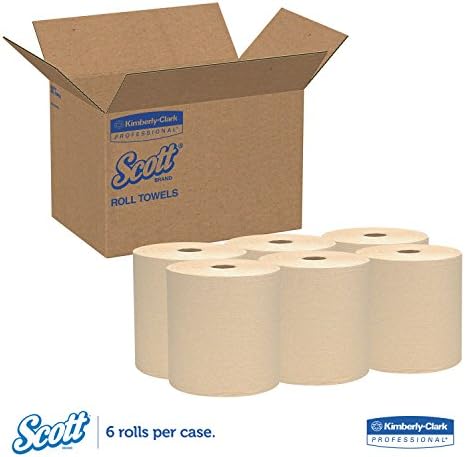 Scott 04142 toalhas de rolagem dura, núcleo de 1,5 polegadas, 8 x 800 pés, natural, 12 rolos/caixa