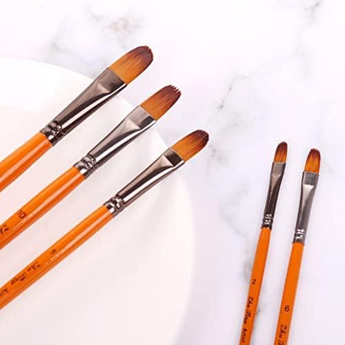 5pcs Filbert Binchehes Set Nylon Hair Watercolor Gouache Art Tools Painting Supplies