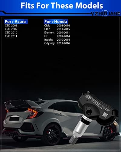 Sensores de Yzhidianf TPMS para: -Honda Acura, sensor de pressão de pneus de 315MHz para: -Honda Civic 2008-2014 para: