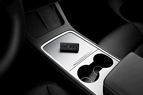 Hefute Tesla Modelo 3/Y USB Hub, USB Hub 4 Portas Tesla Acessórios compatíveis com 2021 Modelo 3 2022 Modelo Y para todos