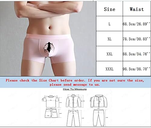 Shorts de boxer bmisEgm para homens embalam a roupa de seda de seda de gelo masculino, personalidade criativa engraçada,
