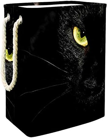 Inomer Black Cat Retrato assustador 300D Oxford PVC Roupas impermeáveis ​​cestas de roupas grandes para cobertores Toys de roupas no quarto