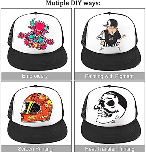 Funkeet 7 Pacote Snapback Hat Blank Sublimation Bill Bill Trucker Hat Hap Hip-Hop Capas de beisebol traseiro para homens Mulheres