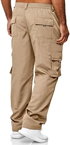 Calça de carga masculina de Aifarld com bolsos de algodão para caminhadas por molas