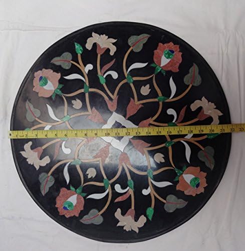 CraftsLook Pietra dura Stone Inclado de mármore mesa lateral de arte floral